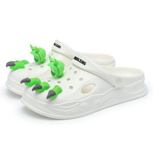 Классические сабо унисекс Singing, белые с красным глазом [Аксессуары с регулируемой подсветкой]