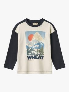 Детская футболка с длинными рукавами и принтом из органического хлопка WHEAT