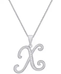 Ожерелье с кулоном-инициалом в форме бриллианта, 18 дюймов, из серебра, золота и розового золота Macy'S, x/silver