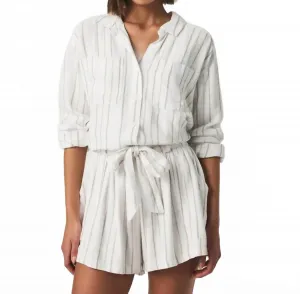 Рубашка Gabrielle в полоску на пуговицах, цвет белый бежевый Splendid