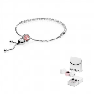 Браслет с подвеской Shining Heart для женщин Pandora, розовый
