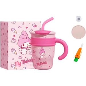 Модный автомобильный практичный термостакан, стильный мужской и женский 700ml Sanrio, melody розовый + coaster + radish cup brush