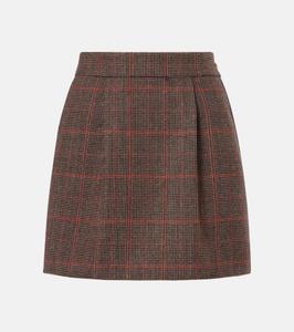 Проверенная юбка-мини из чистой шерсти Chloé, Brown - Beige 1