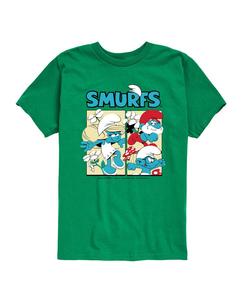Футболка с графическим рисунком в стиле комиксов для мальчиков Smurfs, Green
