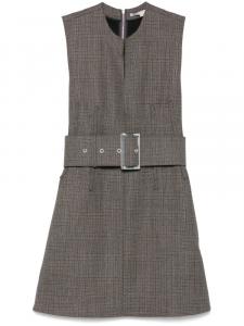 Мини-платье Stella McCartney в ломаную клетку, серый