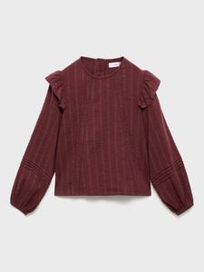 Детская блузка Gab Pure Cotton с рукавами-фонариками Mango, Dark Red