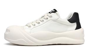 Износостойкие низкие скейтерские кроссовки мужские белые черные TRUMPPIPE