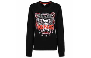 KENZO Свитшот Women's Black Crew Neck Moderate Regular
