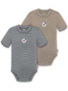 Normani Outdoor Sports Комплект из 2 детских боди из мериносовой шерсти серо-бежевого цвета