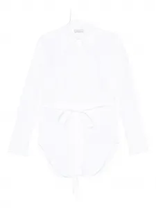 Рубашка с объемными рукавами и поясом BLUMARINE, белый