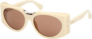 Солнцезащитные очки MaxMara MM0123 25E, блестящая слоновая кость, размер 59/17/135, женские, 25e Shiny Ivory