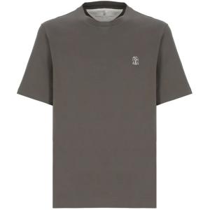 Футболка с принтом логотипа Brunello Cucinelli, темно-серый