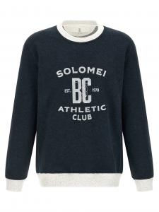 Свитшот из хлопка и льна Brunello Cucinelli, синий