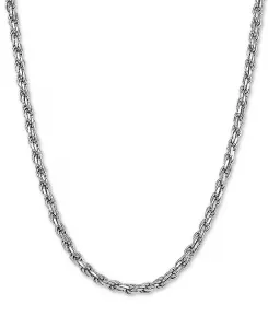 Ожерелье из цепочек Rope Link длиной 22 дюйма из стерлингового серебра Macy'S, silver