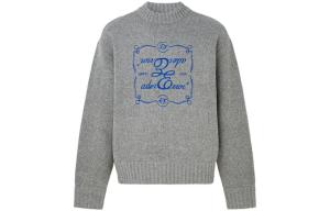 Ader Error Свитер унисекс, темно-серый, с круглым вырезом, средней толщины, другие цвета