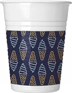 Стаканчики пластиковые неоновые 200мл 8 шт. mickey mouse