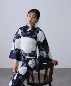 Юката из двух частей для женщин, легко надевается самостоятельно, состоит из отдельных частей, стирается, с поясом оби, подходит для женщин старше 40 лет.