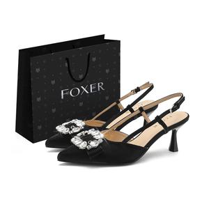 FOXER Женские туфли на высоком каблуке, черные/бежевые/светло-зеленые