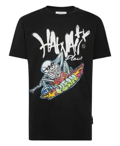 Гавайская футболка с круглым вырезом Philipp Plein, черный