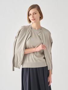 Вязаный кардиган с длинными рукавами из хлопка | ELINOR | 30 г, современный крой