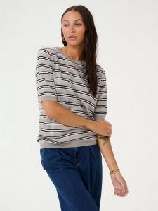 Джемпер с коротким рукавом в полоску от lizza KAFFE, цвет Black/Chalk