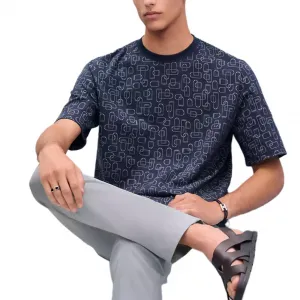 HERMES Футболка SS25 мужская deep sea blue