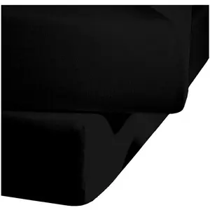 Простыня на резинке Mako-Satin, черная, 941, 90x200 Fleuresse