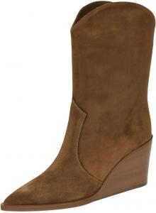 Женские ботильоны Miss Left с закрытым носком, заостренные, средней длины, однотонные, на среднем каблуке, на танкетке, без застежки, повседневные, для вечеринок, для работы, размер 4-16 US, Brown