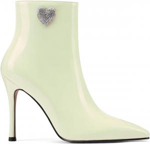 Женские ботильоны на каблуке LauraVicci с заостренным носком, шпилькой, украшенные кристаллами в виде сердца и стразами, черные ботильоны на молнии для вечернего выхода и вечерних мероприятий