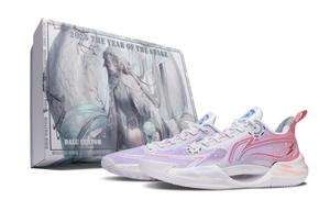 LiNing Super Light V2 противоскользящие, износостойкие, амортизирующие низкие баскетбольные кроссовки мужские фиолетово-розовые - розово-фиолетовые, специальная упаковка