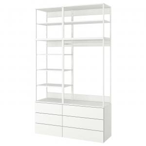 Шкаф с 6 ящиками PLATSA IKEA, 140x42x241 см, белый