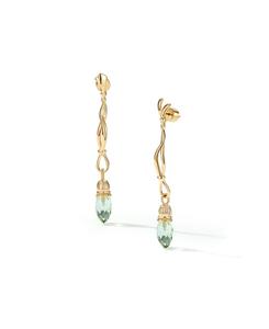 Серьги-подвески Ореховая фея RETRO CHIC, Green & gold