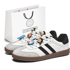 Низкие кроссовки для скейтбординга унисекс Doraemon, Vintage White (Diy Shoe Buckles)