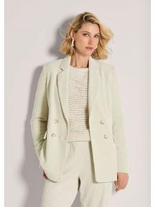 MADELEINE Современный деловой пиджак с лацканами жемчужно-белого цвета