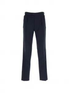 Брюки из шерсти со складками Brioni, синий