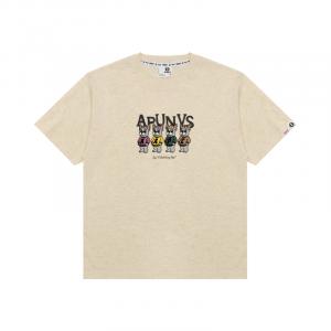 Футболка *A Bathing APE с принтом Bulldog Graphic Aape, светло-серый