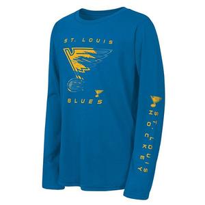 Футболка с длинным рукавом Youth blue st louis blues seize the win Outerstuff