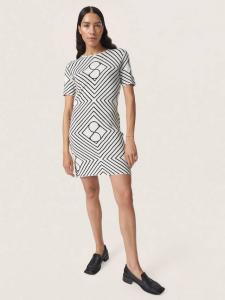 Мини-платье с монограммой клэр Soaked In Luxury, белый/черный