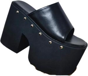 LokoLucx Эмо обувь на платформе, слипоны Y2K гранж, черные каблуки, широкие боевые ботинки с металлическими украшениями для женщин и девушек-подростков, массивные готические панк-кавайные ретро-подарки для дочери или внучки, кожаные, для школы