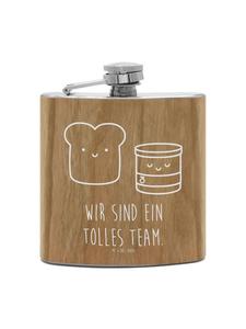 Mr. & Mrs. Panda Фляга Flachmann Schnecken Liebe mit Spruch in Braun