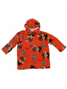 Dragon Ball Детская теплая толстовка-плед с капюшоном Dragon Ball Z оранжевого цвета