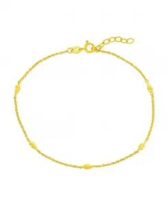 Серебряный браслет на лодыжку грушевидной формы Simona, gold.