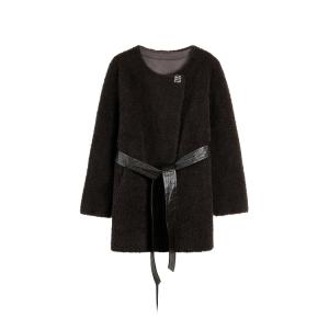 ELLE Вельветовая куртка Women's Coffee с круглым вырезом Moderate