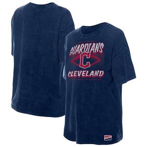 Женская футболка oversize Cleveland Guardians в технике mineral wash, цвет navy New Era
