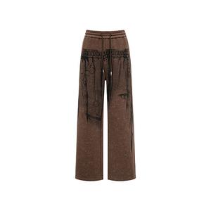 Deconstruction Printed Sweatpants Feng Chen Wang, Umber