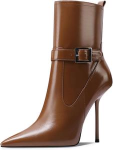 Женские модные ботильоны FOWT с острым носком, тонким высоким каблуком и боковой молнией, элегантные туфли на выпускной, размеры 4-16 US, Sienna