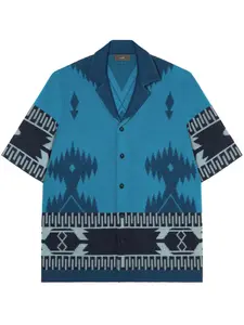Жаккардовая рубашка Icon из ткани пике Alanui, синий