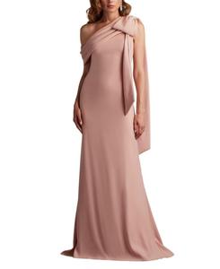 Женское платье Cassia из крепа с бантом на плечах Tadashi Shoji, Pale pink