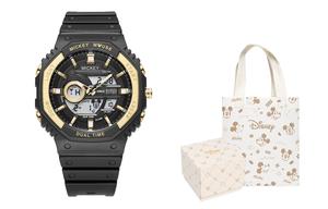 Disney Часы Mickey Series Quartz Movement Resin Strap Watch Unisex Black Dial