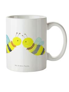 Детская кружка с рисунком пчелы и любовным мотивом, без слов, белого цвета Mr. & Mrs. Panda